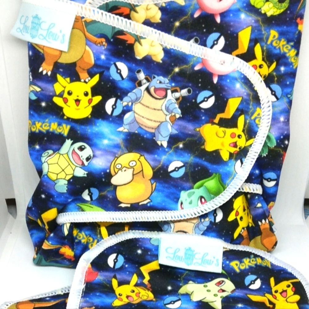 Catch em All Pokémon cloth diaper preflat